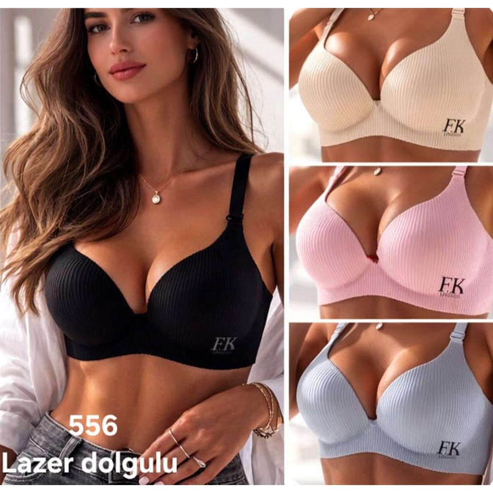 F.K 556 Bayan Lazer Kesim Balensiz Destekli Sütyen 80-90