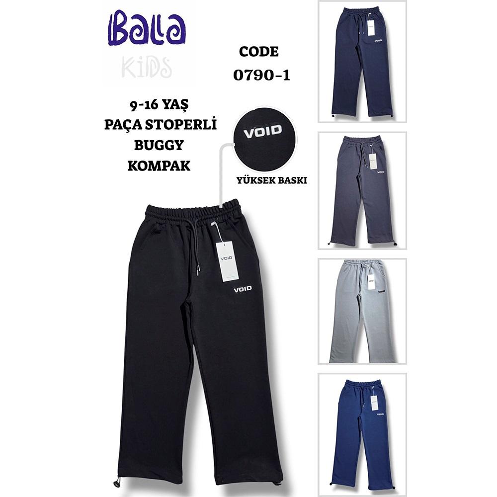 Bala 0790 Erkek Çocuk Kompak Penye Voıd Baskılı Yan Cepli Stoper Paça Eşofman Alt 13-16 Yaş