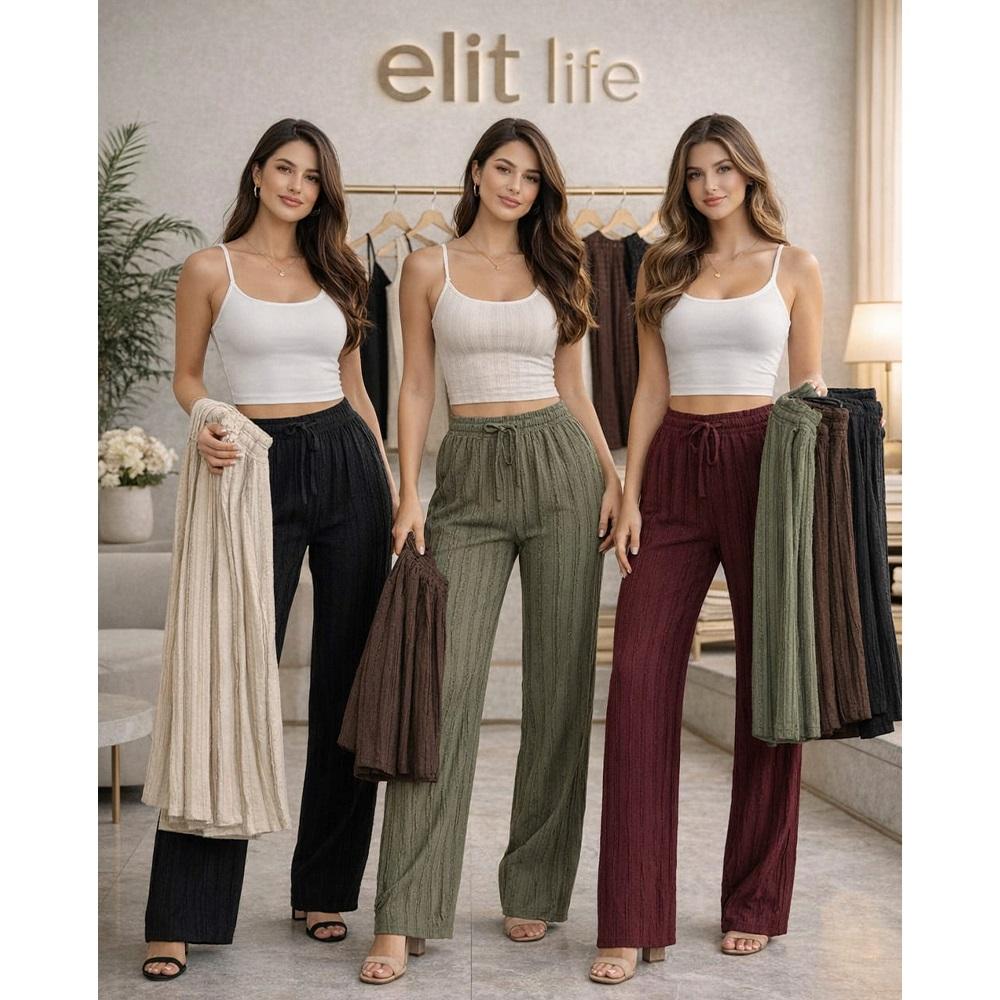 Elit Lıfe 156 Bayan Battal Fırfırlı Bol Paça Tek Alt 3XL-7XL