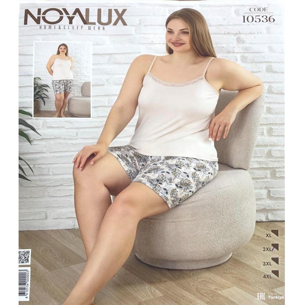 Noya Lüx 10536 Bayan Battal Ring Viskon İp Askılı Şortlu Takım 2XL-5XL