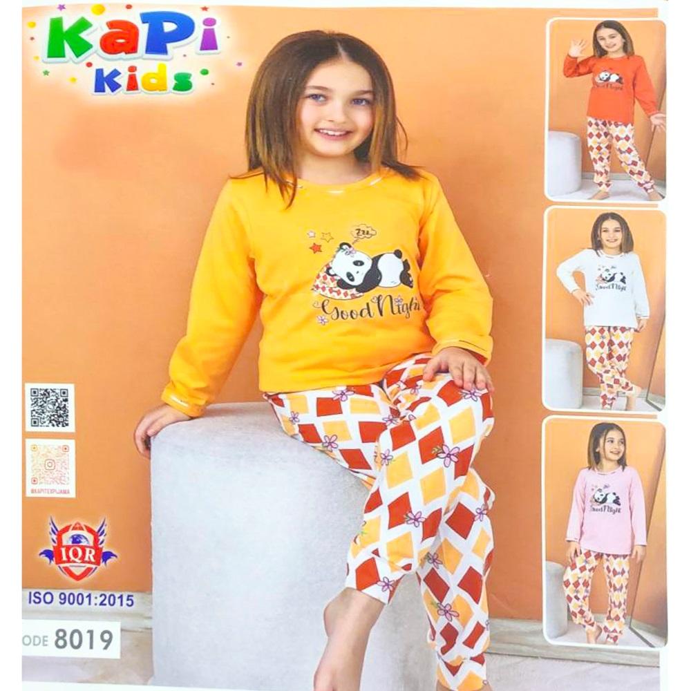 Kapi Kds 8019 Kız Çocuk Penye Panda Baskılı Uzun Kol Pijama Takımı 3-6 Yaş