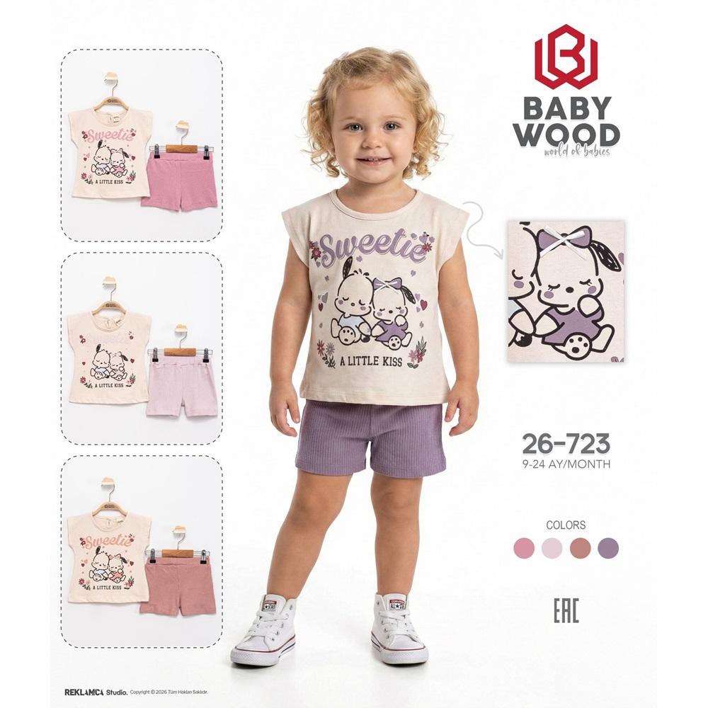 Babywood 723 Kız Bebe Penye Sweetie Baskılı Takım 9-24 Ay