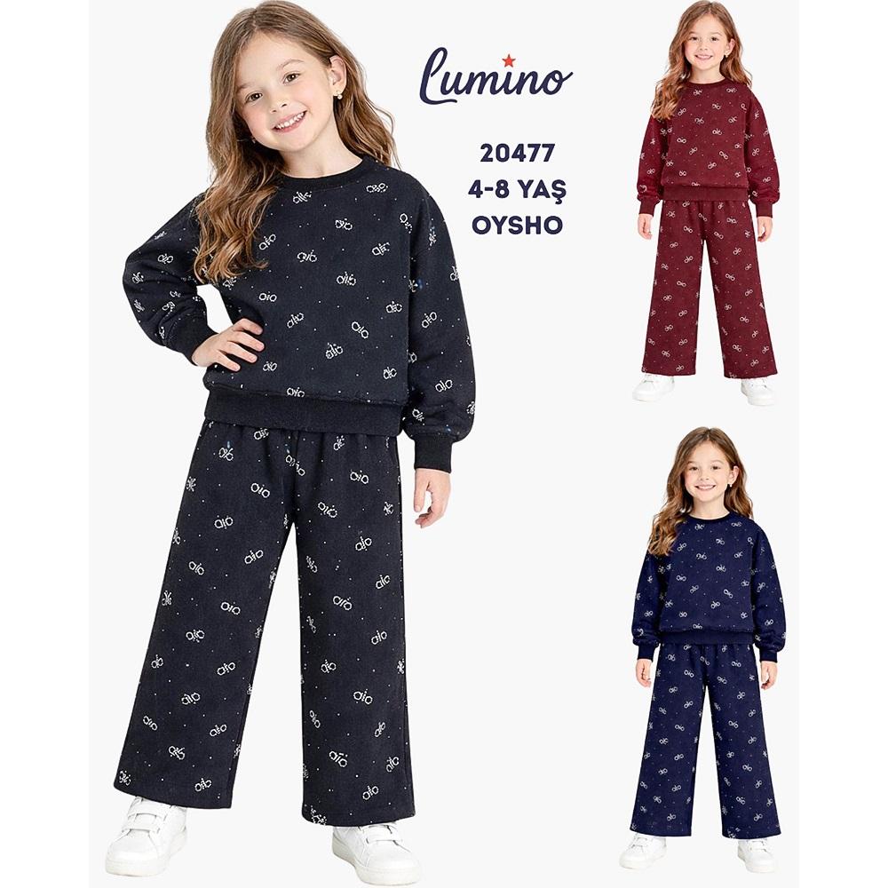 Lumino 20479 Kız Çocuk Oysho Fiyonk Taş Baskılı Takım 9-13 Yaş