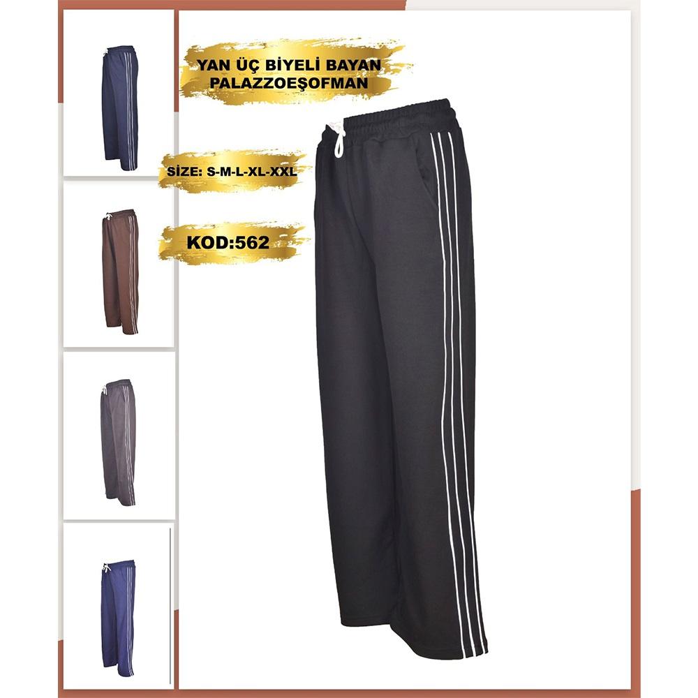 Yılmazcan BE 562 Bayan Yan 3 Biyeli Bol Paça Eşofman Alt S-2XL