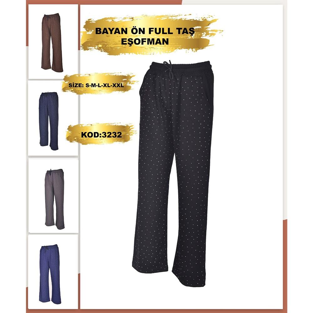 Yılmazcan BT 3232 Bayan Full Taşlı Duble Face Paça Eşofman Alt S-2XL