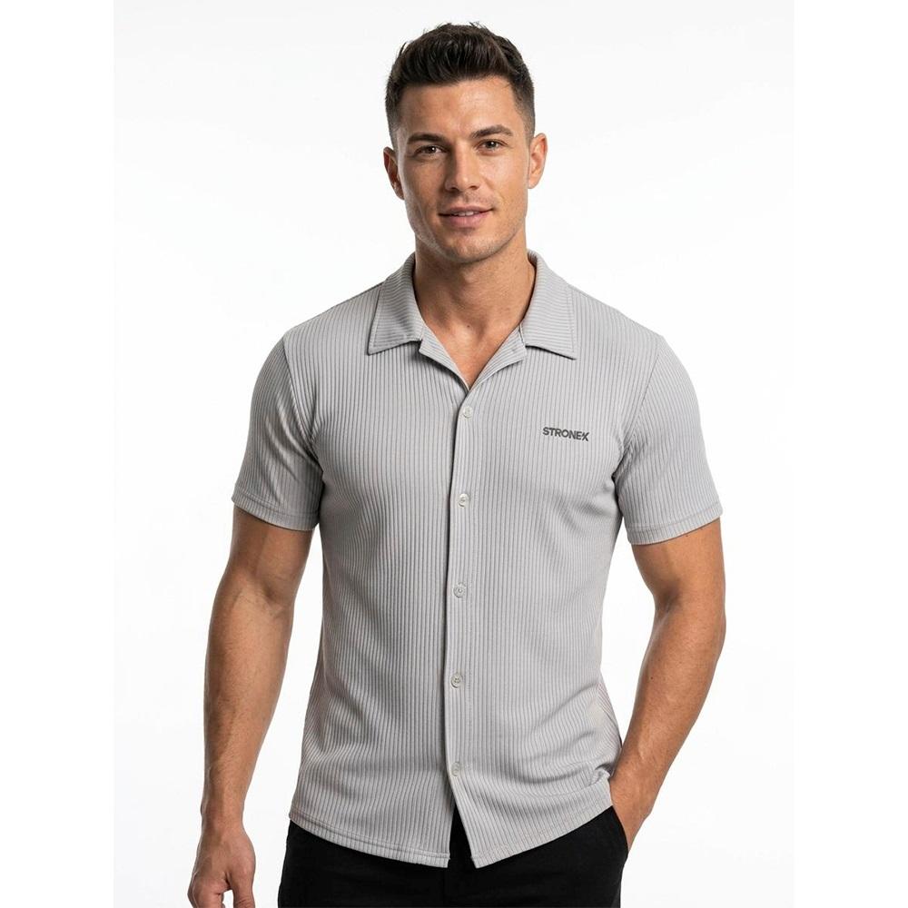 Strongx G0069 Erkek Kaşkorse Lufian Enjeksiyon Baskılı Kısa Kol Gömlek S-2XL