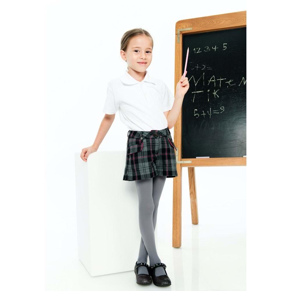 Bella Calze 8142 Kız Çocuk Mikro 50 Den Düz Külotlu Çorap- Ekru - 11-14 YAŞ