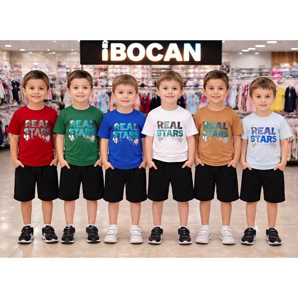 İbocan Erkek Çocuk Penye Baskılı Şortlu 2 Li Takım 3-7 Yaş