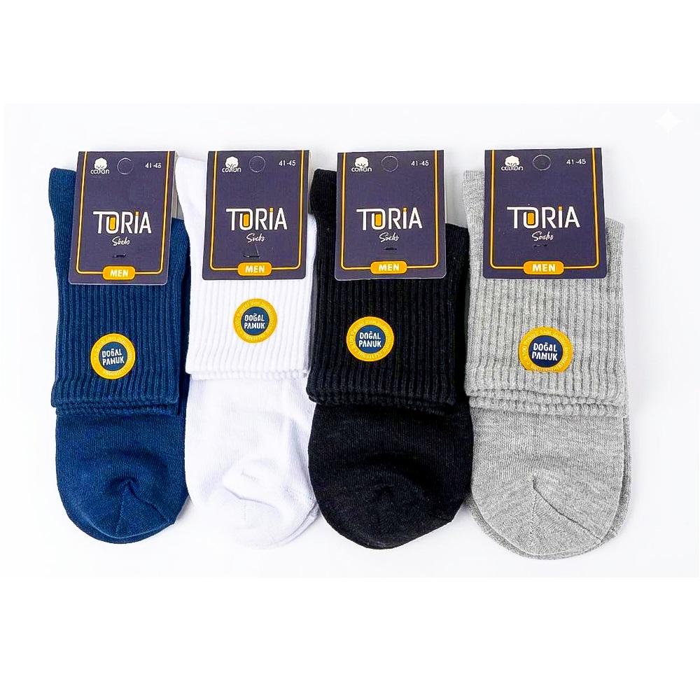 Toria E12001 Erkek Doğal Bamuk Yıkamalı Tenis Kısa Soket Çorap