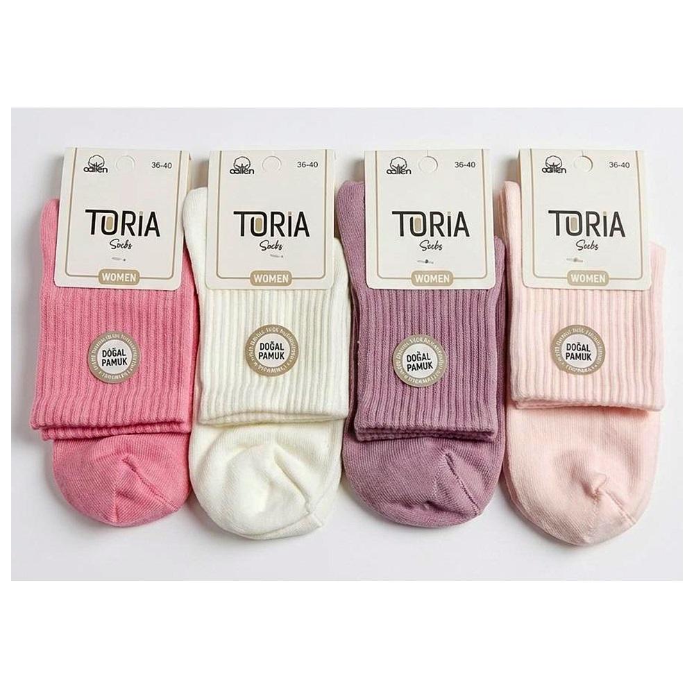 Toria B12001 Bayan Doğal Bamuk Yıkamalı Tenis Kısa Soket Çorap