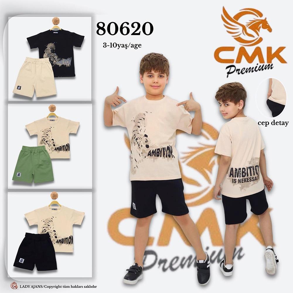 CMK KIDS 80620 Erkek Çocuk Ambiton Baskılı Şortlu Takım 3-10 Yaş