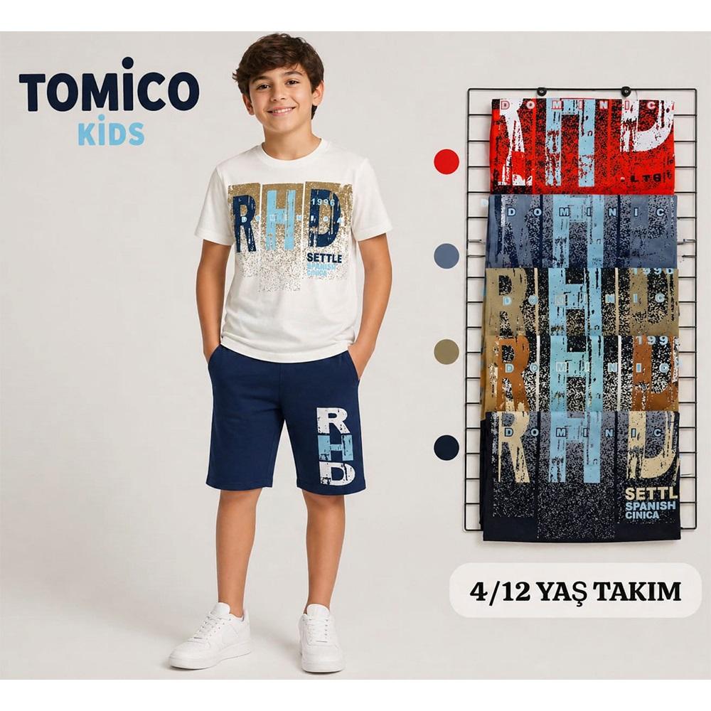 Tomıca 8012 Erkek Çocuk Penye Rhd Baskılı Şortlu Takım 4-12 Yaş