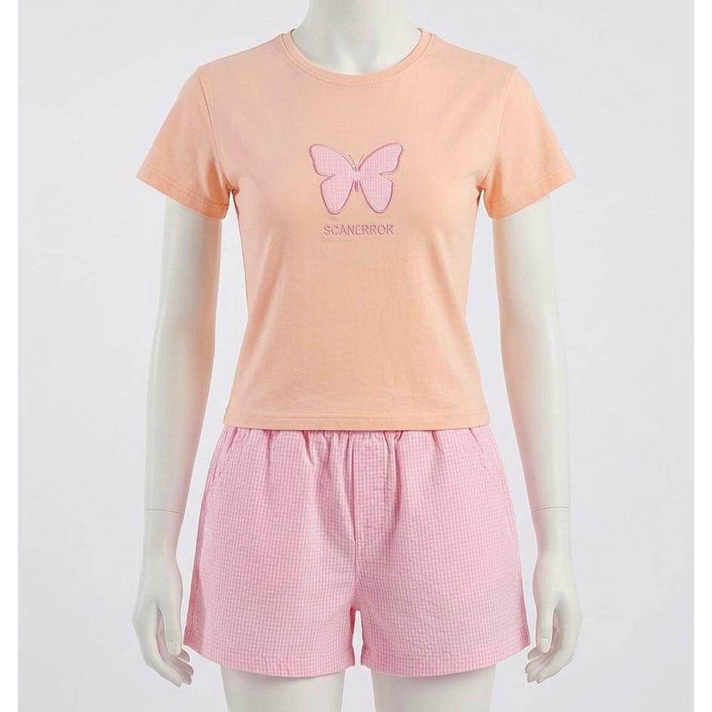 CMK KIDS 30765 Kız Çocuk Penye Kelebek Şortlu Takım 5-12 Yaş
