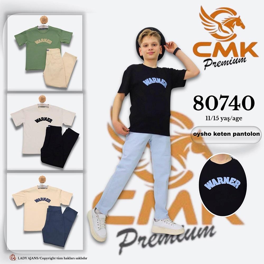 CMK KIDS 80830 Erkek Çocuk Warner Nakışlı Kot Pantolon Takım 11-15 Yaş