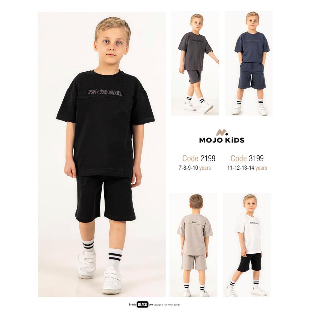 Mojor Kids 3199 Erkek Çocuk Penye Robası Nakışlı 2 Li Takım 11-14 Yaş