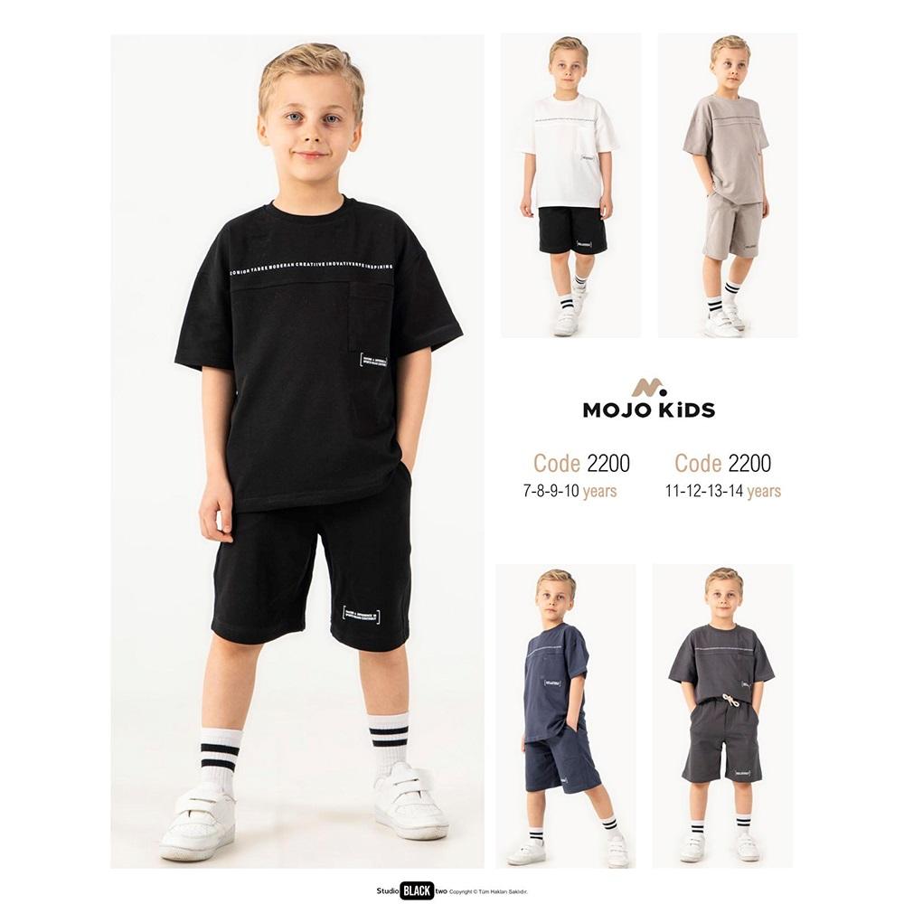 Mojor Kids 2200 Erkek Çocuk Penye Robalı Nakışlı Cepli İki İplilkli 2 Li Takım 7-10 Yaş