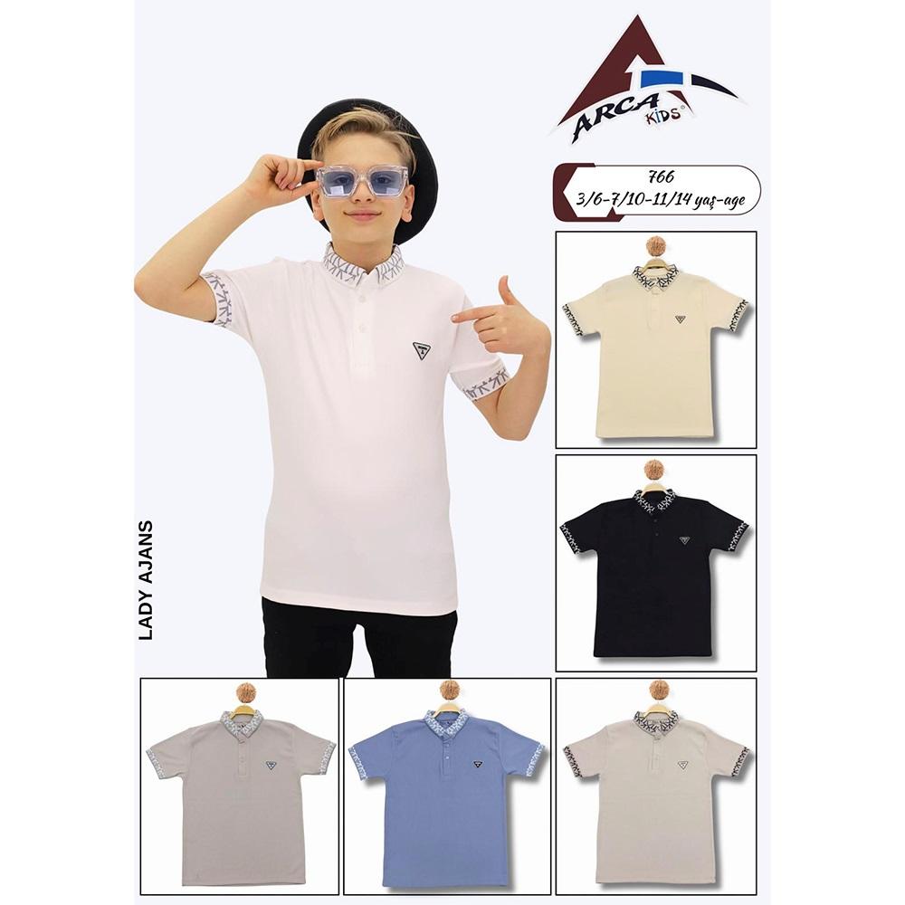 Arca Kids 766 2 Erkek Desing Arma Yakalı Tişort 7-10 Yaş