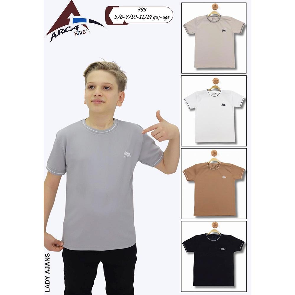 Arca Kids 795 2 Erkek A Nakışlı Sıfır Yaka Tişort 7-10 Yaş