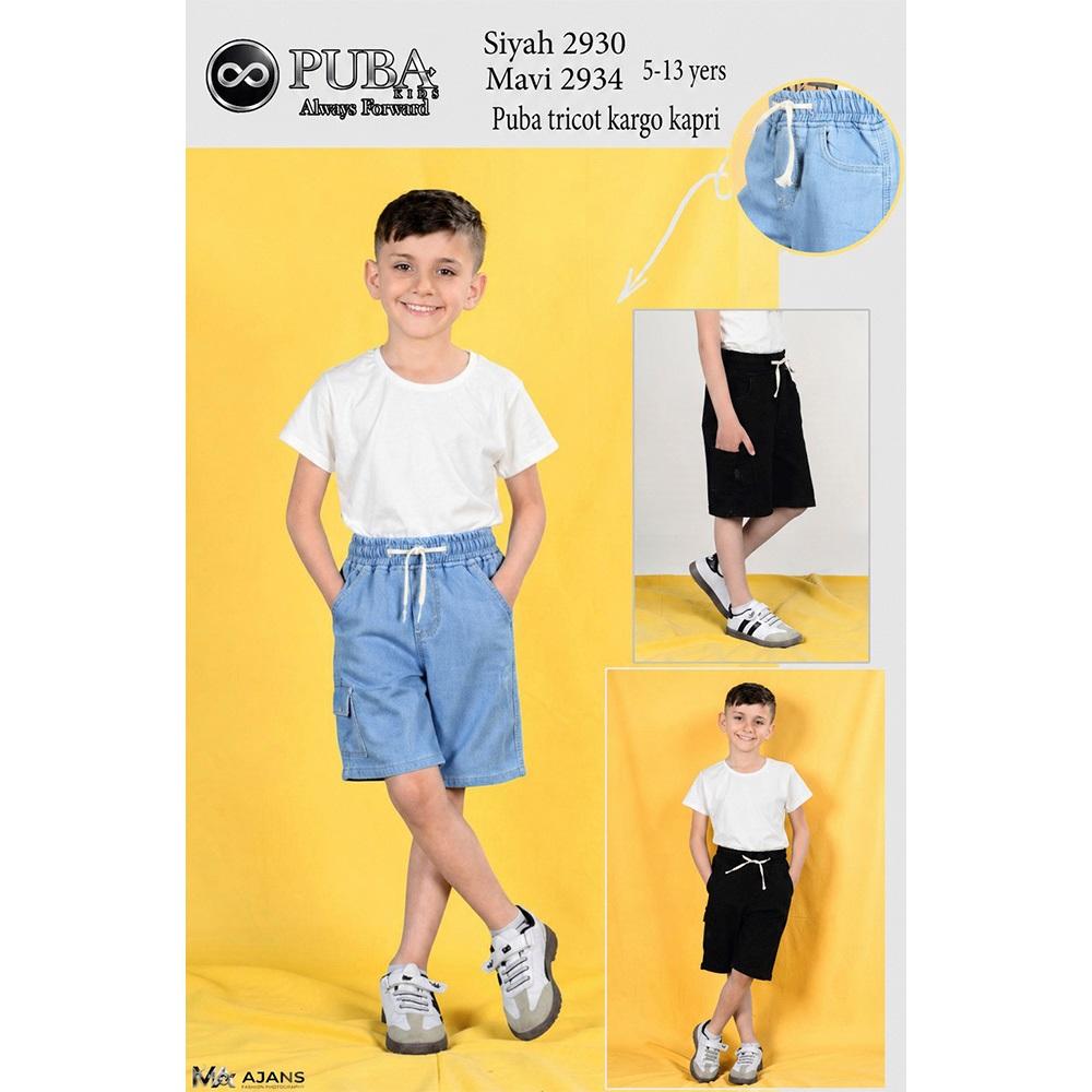 Puba 2930 Erkek Çocuk Trıcot Kargo Cepli Kapri 4-12 Yaş