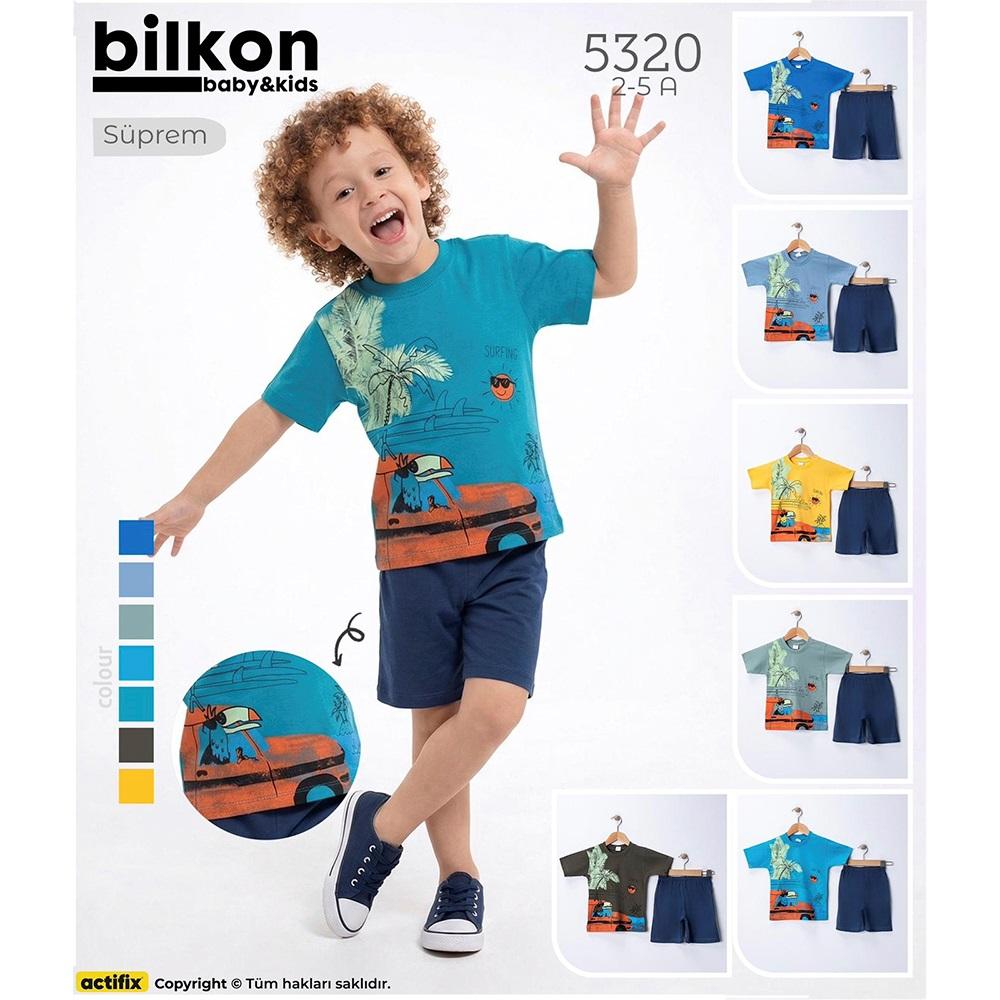 Bilkon Baby 5320 Erkek Çocuk Kargalı Baskılı Şortlu Takım 2-5 Yaş