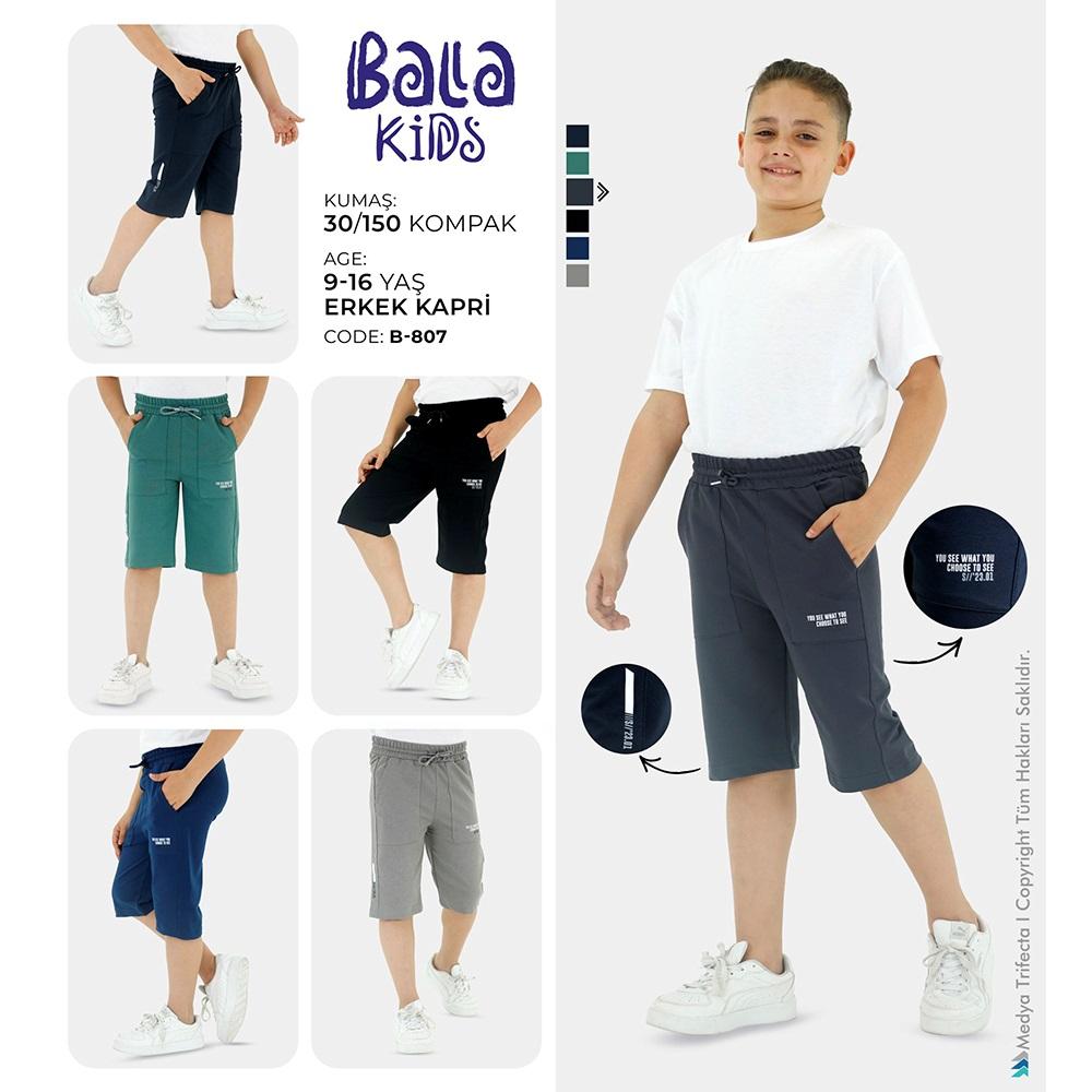 Bala Kids 0807 Erkek Çocuk Kompak Penye Yapıştırma Cep Kaprı 13-16 Yaş