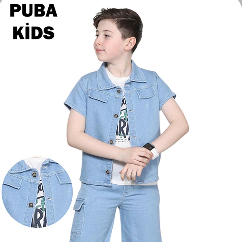 Puba 27123 Erkek Çocuk Tricot Kısa Kollu 3 Lü Pantolon Takım 4-13 Yaş
