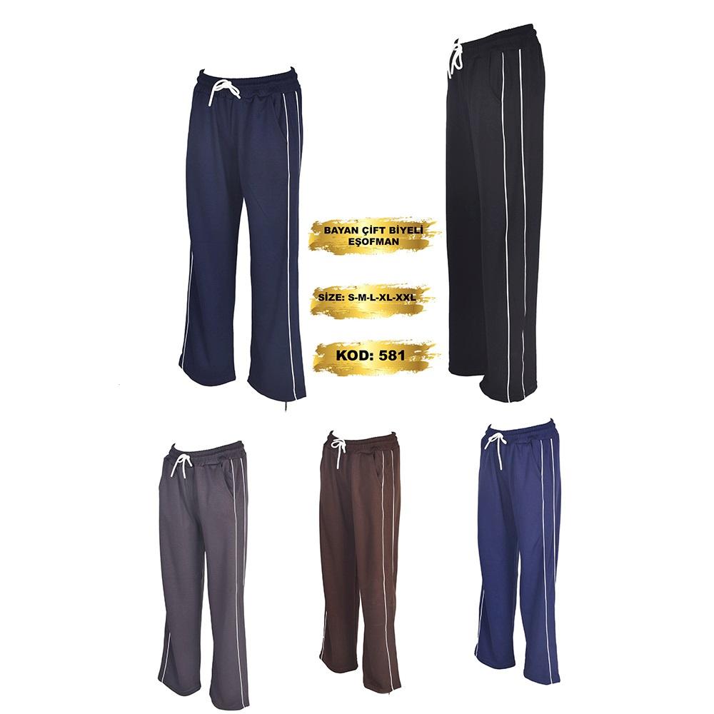 Yılmazcan BE 581 Bayan Çift Biyeli Bol Paça Eşofman Alt S-2XL