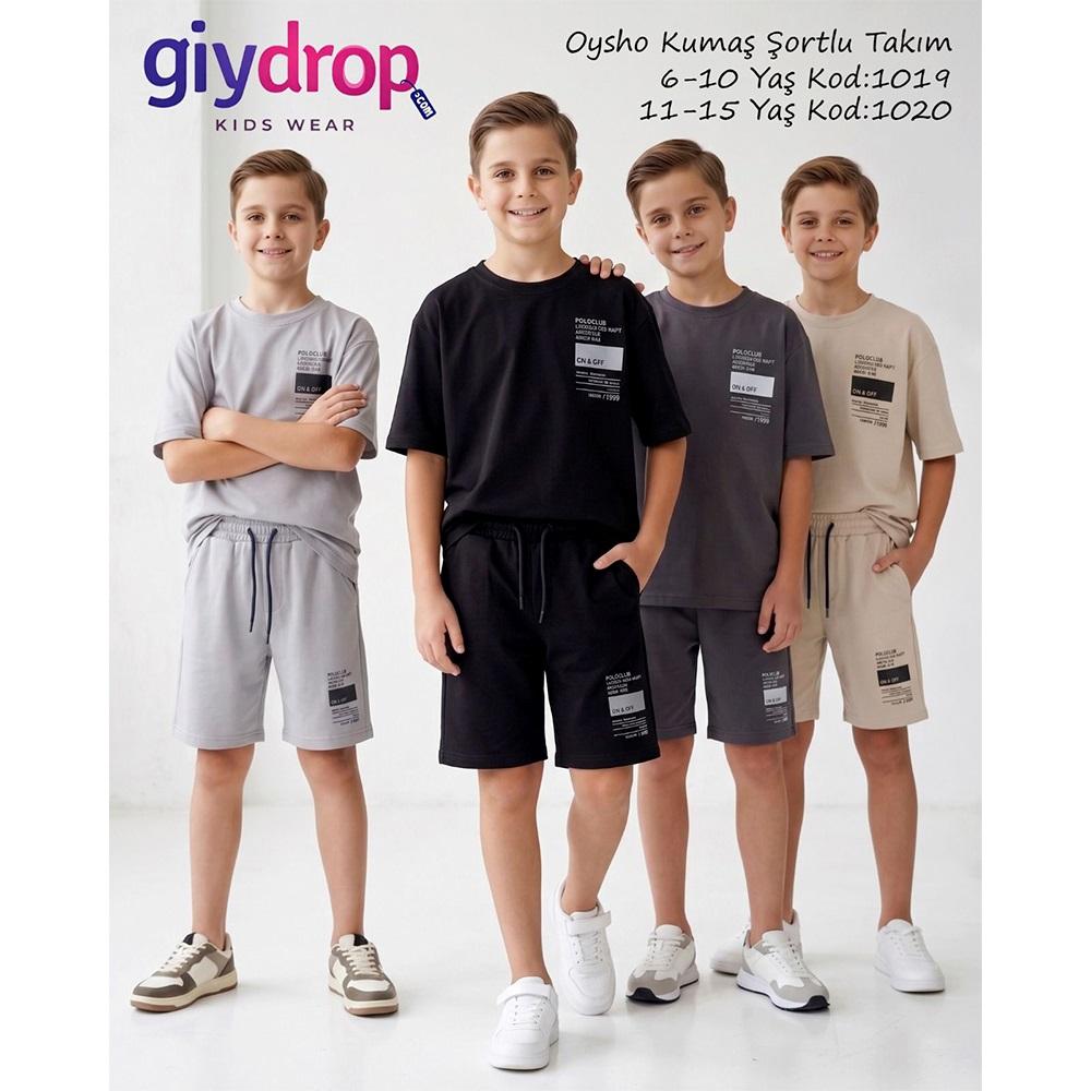 Giydrop 1020 Erkek Çocuk Oysho Polo Club Baskılı Şortlu Takım 11-15 Yaş