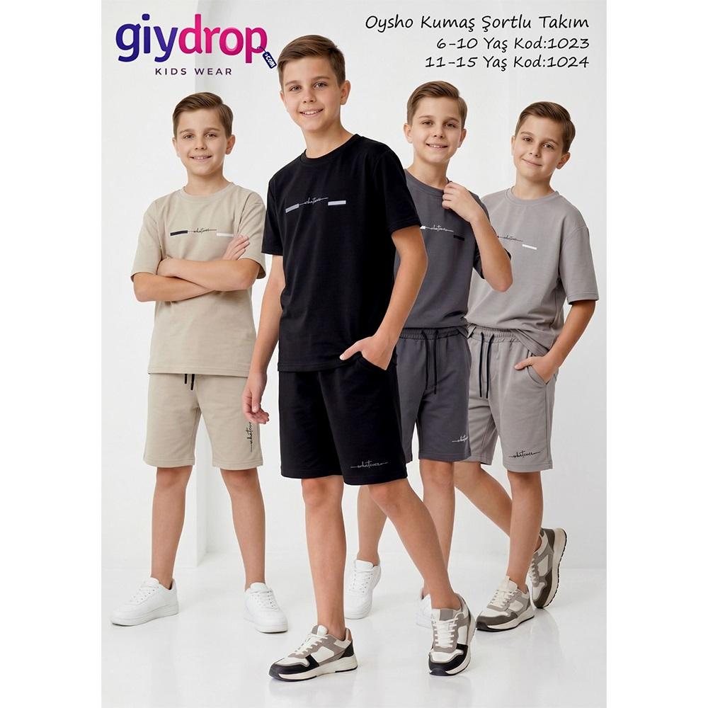Giydrop 1024 Erkek Çocuk Oysho Whatever Baskılı Şortlu Takım 11-15 Yaş