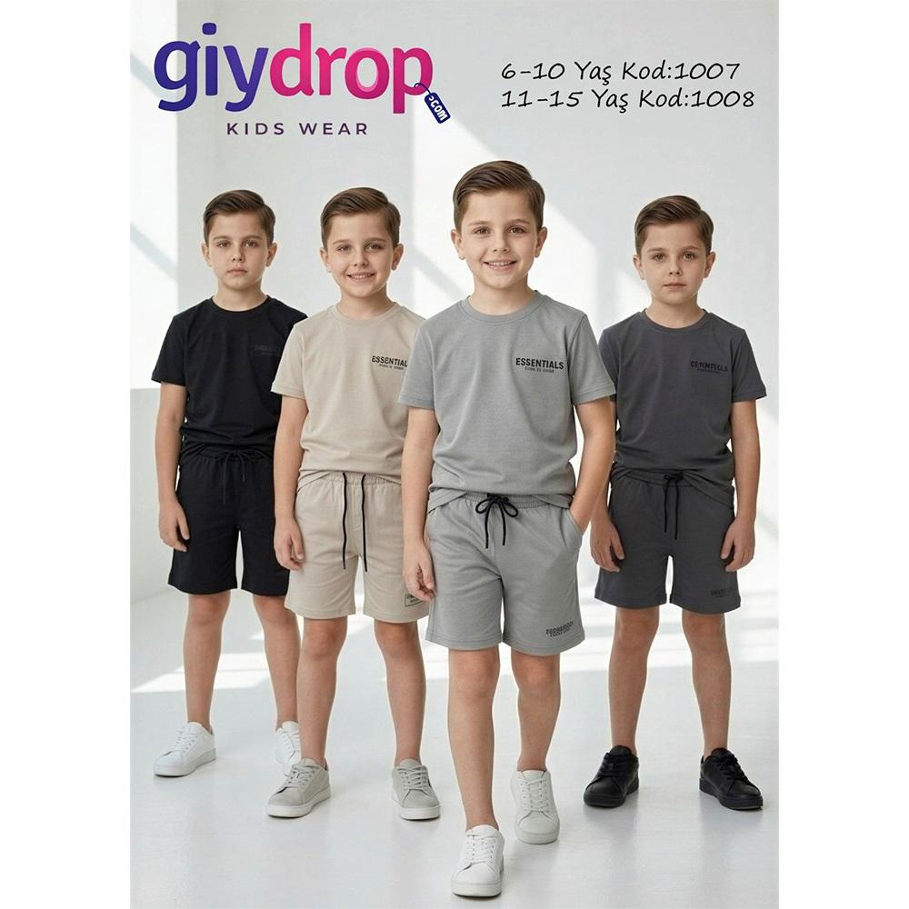 Giydrop 1008 Erkek Çocuk Oysho Essentıals Baskılı Şortlu Takım 11-15 Yaş