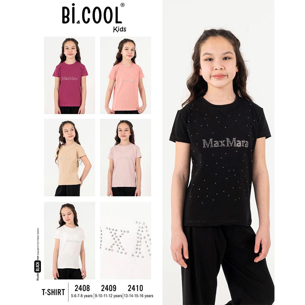 Bi Cool 2410 Kız Çocuk Penye Taş Maxmara Baskılı Tişört 13-16 Yaş