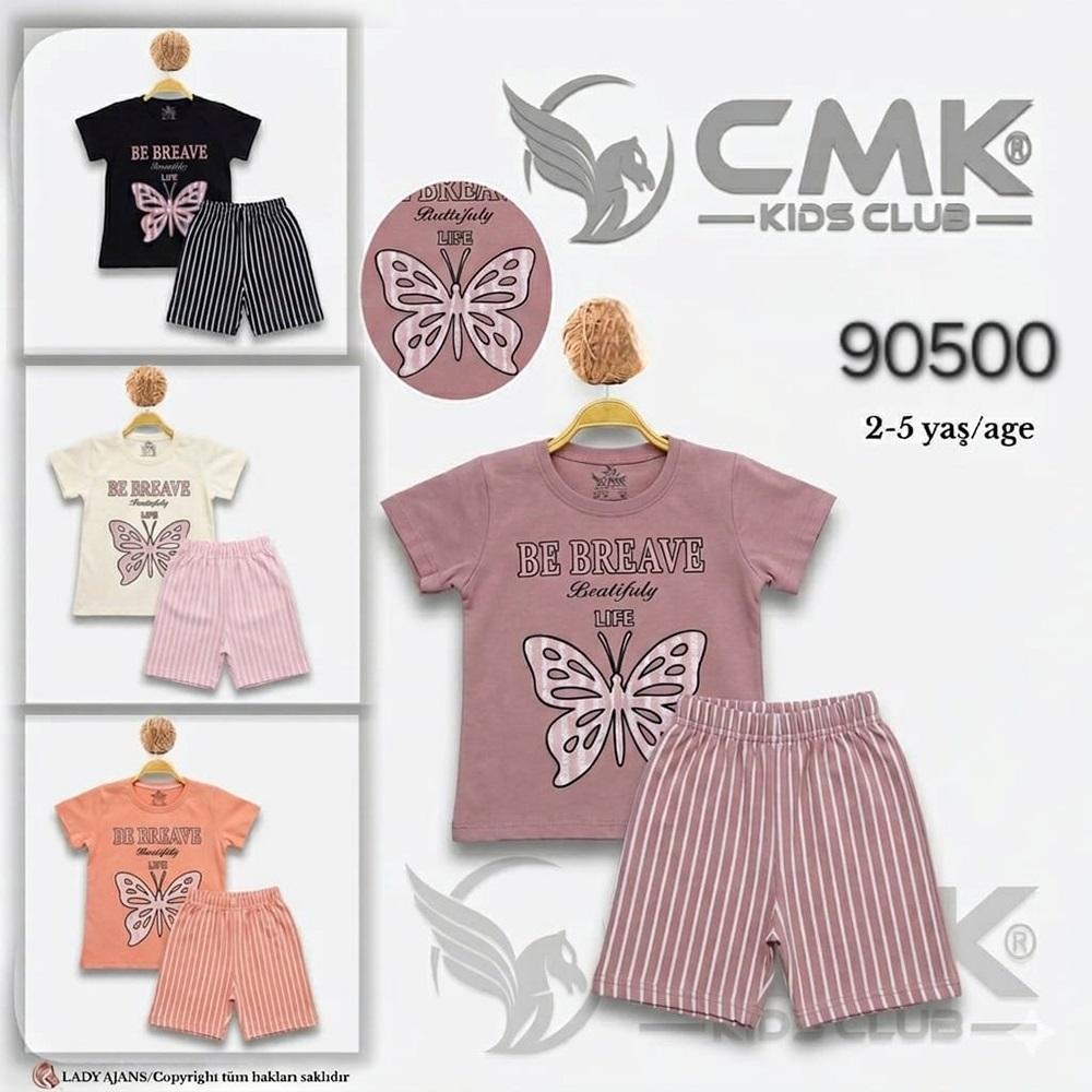CMK KIDS 90500 Kız Çocuk Kelebek Baskılı Şortlu 2 Li Takım 2-9 Yaş