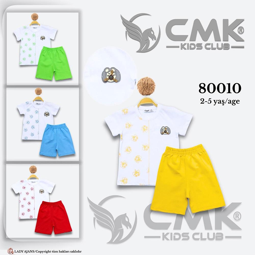 CMK KIDS 80010 Erkek Çocuk Penye Tavşan Enjeksiyon Şortlu Takım 2-5 Yaş