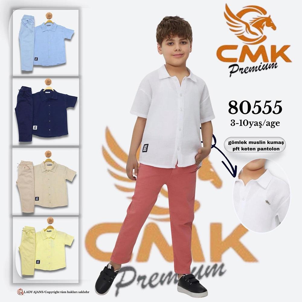 CMK KIDS 80555 Erkek Çocuk Müslim Kumaş Kot Pantolonlu 2 Li Takım 2-10 Yaş