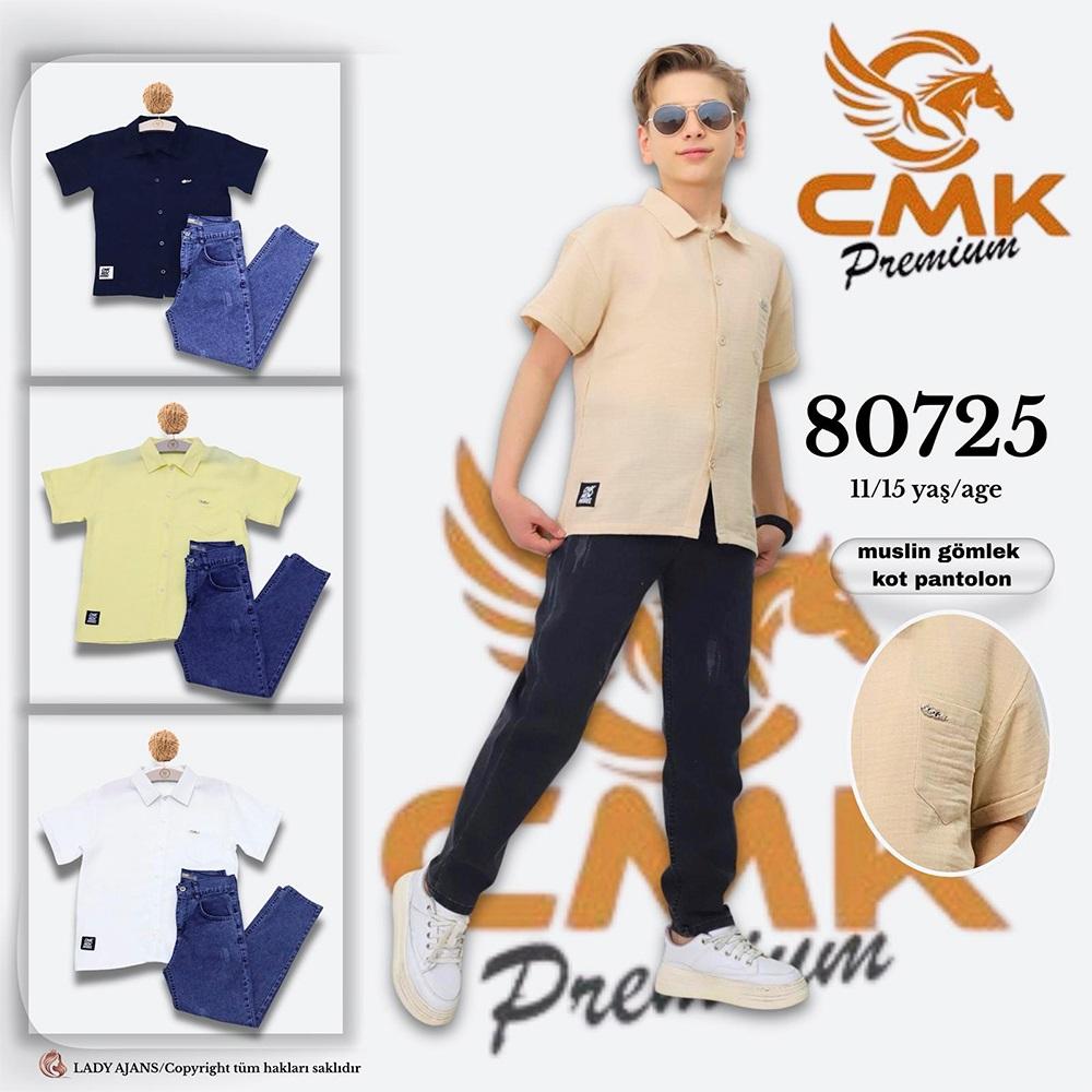 CMK KIDS 80725 Erkek Çocuk Müslim Kumaş Kot Pantolonlu Takım 11-15 Yaş