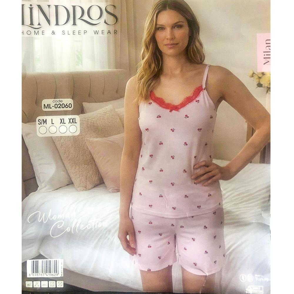 Lindros ML-02060 Bayan Milan Dantelli İp Askılı Şortlu Takımı S-2XL