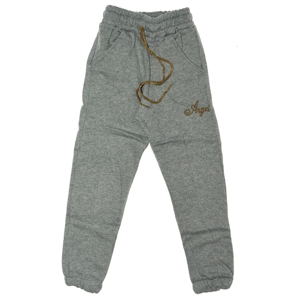 079 Kız Çocuk Paça Lastikli Angel Nakışlı Jogger İki İplik Kız Alt 5-8 Yaş