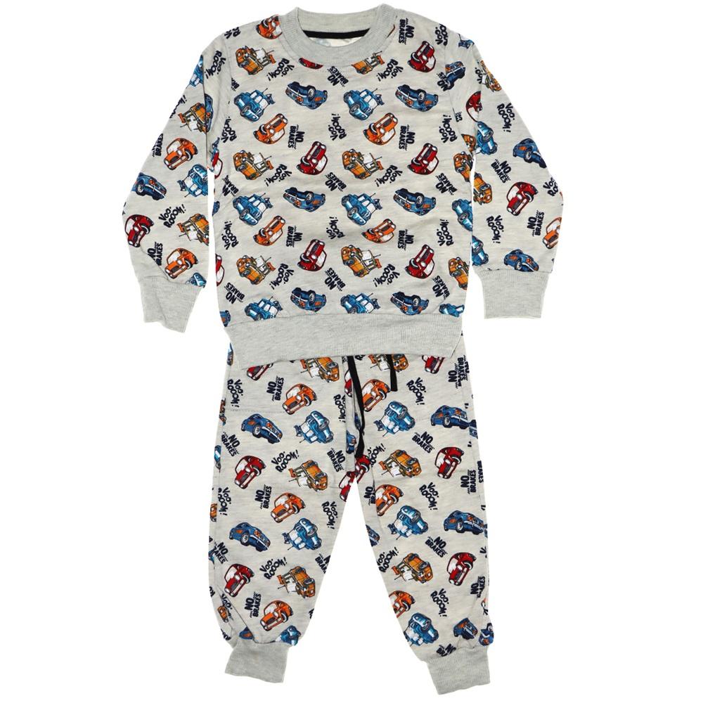 Erkek Çocuk Araba Baskılı Sweatli Takım 7-8-9-10 Yaş