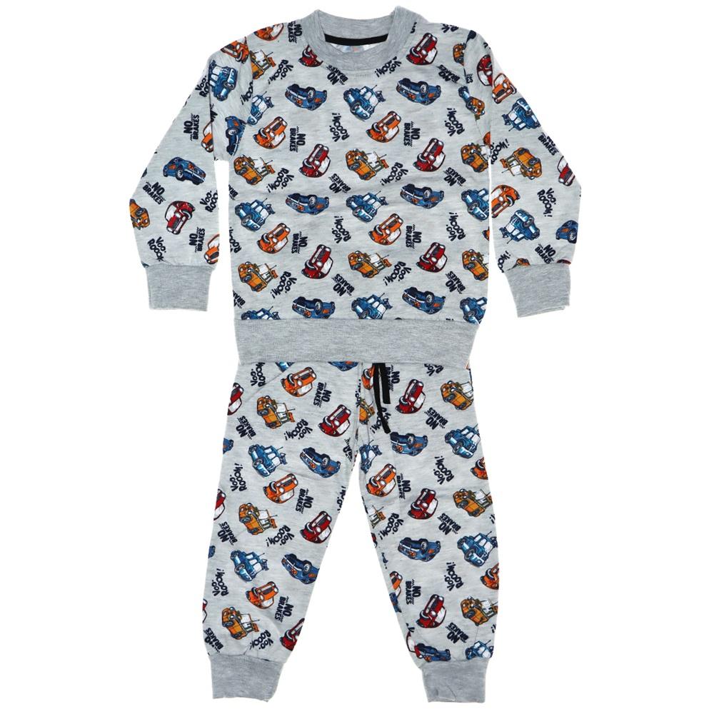 Erkek Çocuk Araba Desenli Sweatli Takım 3-4-5-6 Yaş