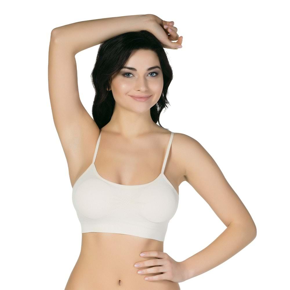 Form Angel 5316 İnce Askılı Pedli Büstiyer - Siyah - S-M