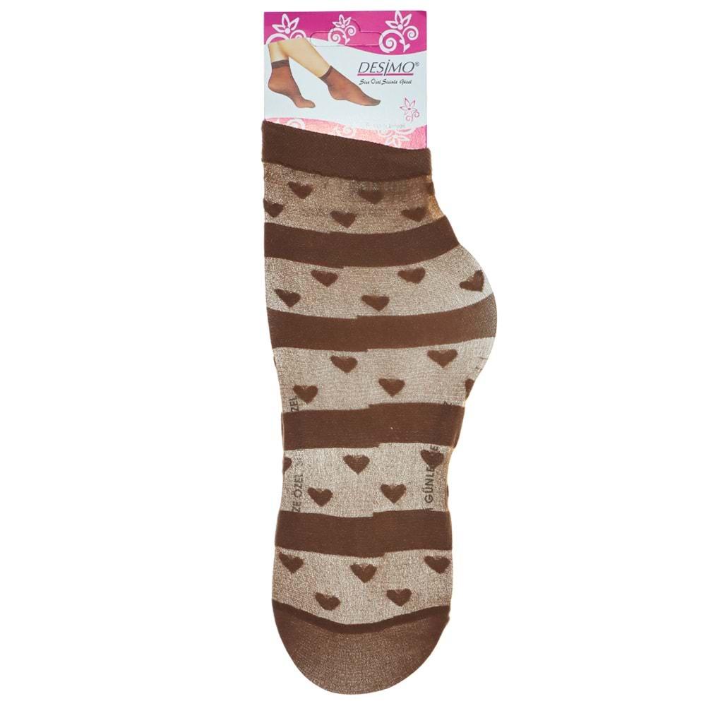 Desimo Bayan 20 Den Desenli Soket Çorap - 86-Vizon