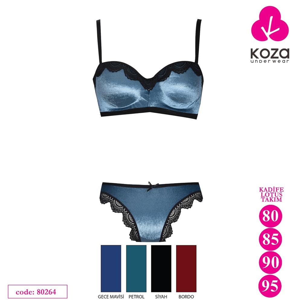 Koza 80264 Bayan Kadife Lotus Sütyen Takım