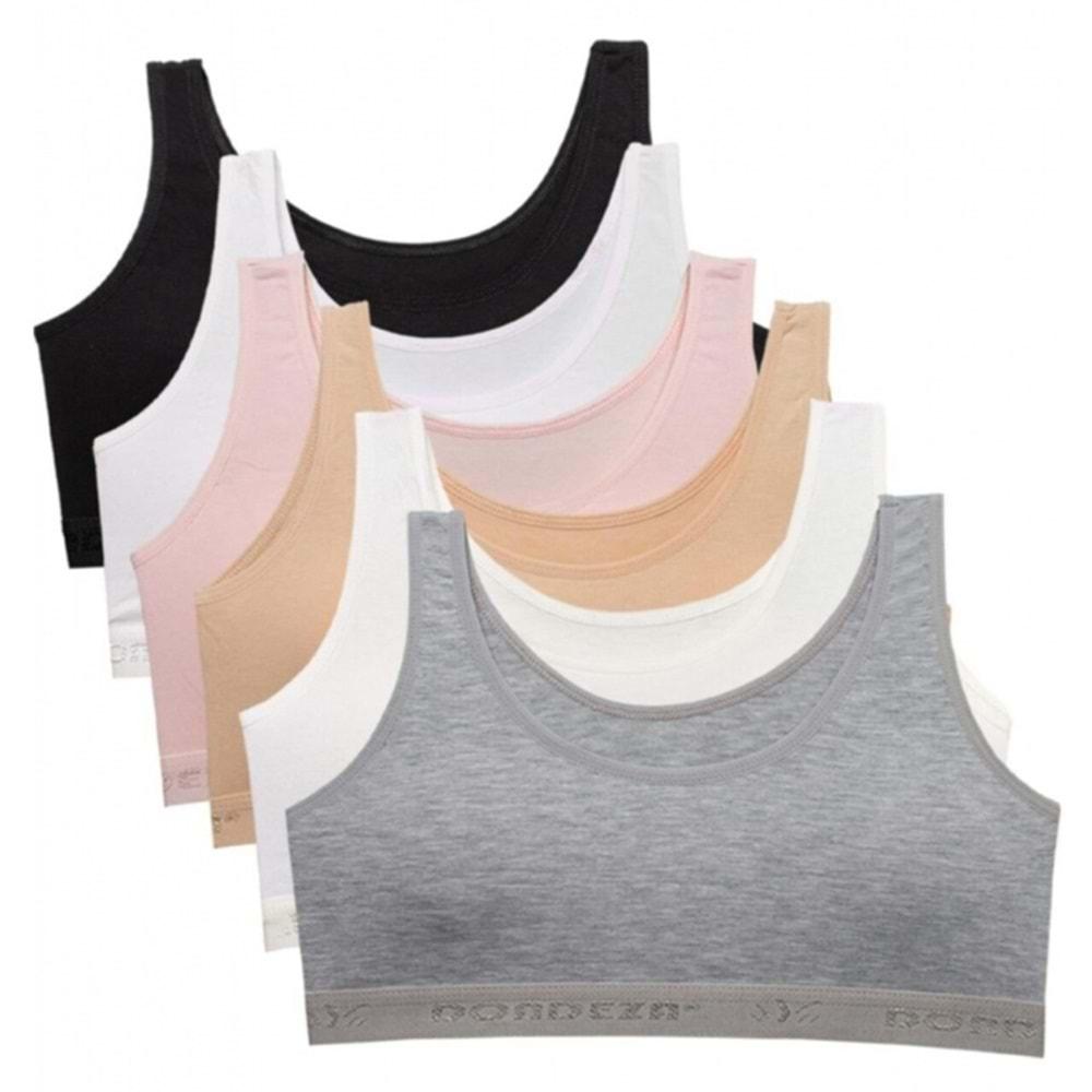 Dondeza 427 Düz Geniş Askılı Pedli Büstiyer - Beyaz - L-XL
