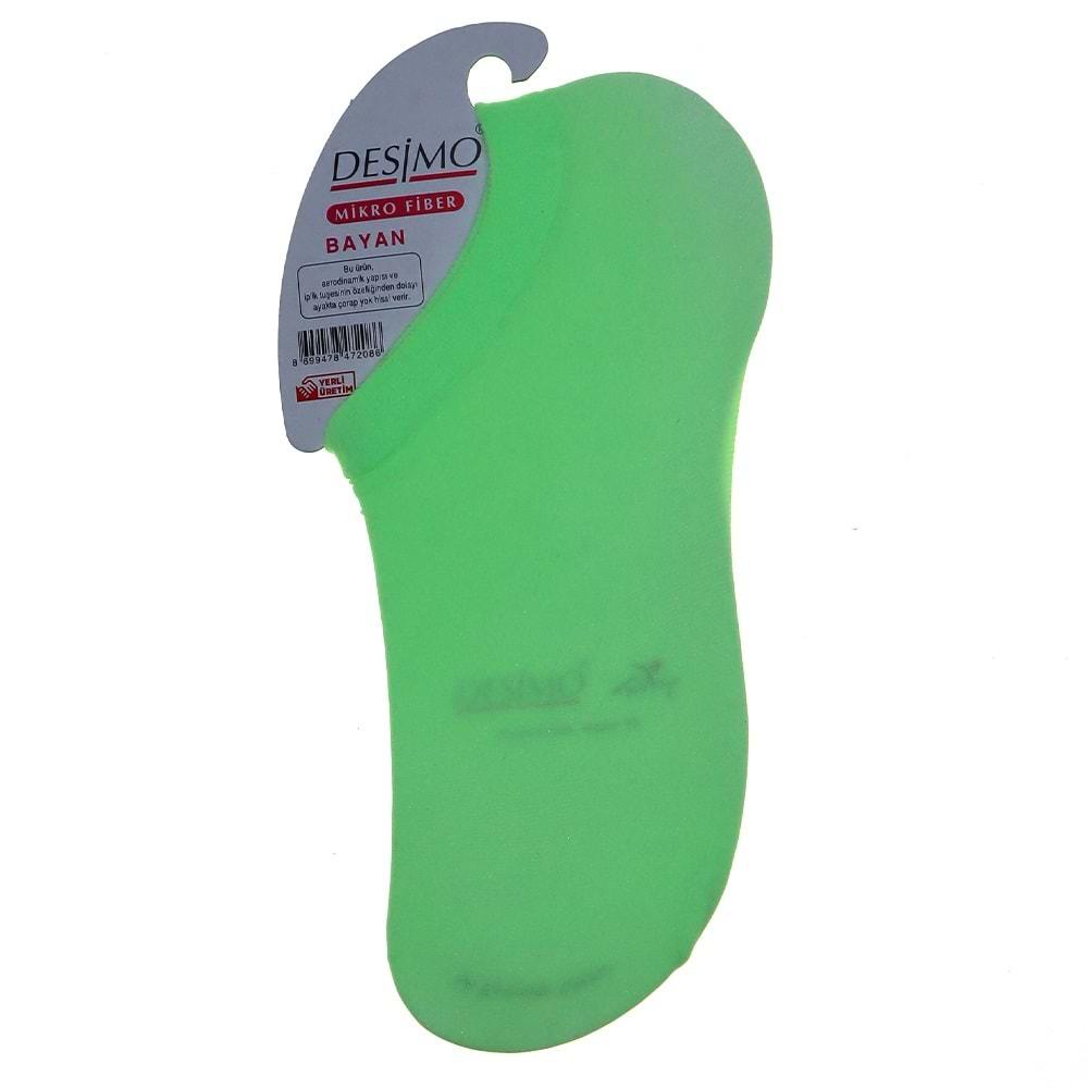 Desimo Bayan Mikrofiber Sneakers Babet Çorap - Fosforlu Yeşil - ASORTİ