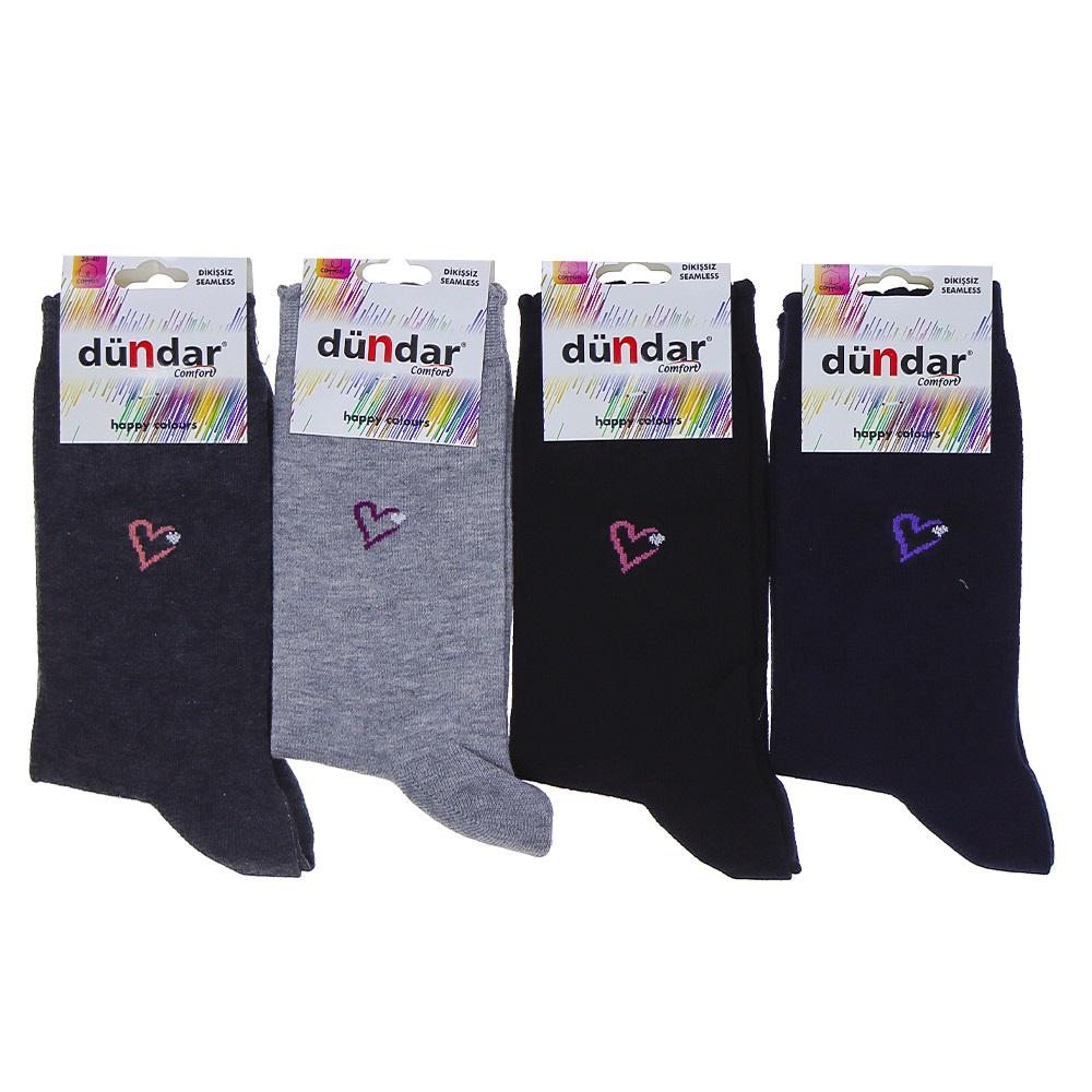 Dündar 5589 Bayan Desenli Comfort Dikişsiz Likralı Soket Çorap