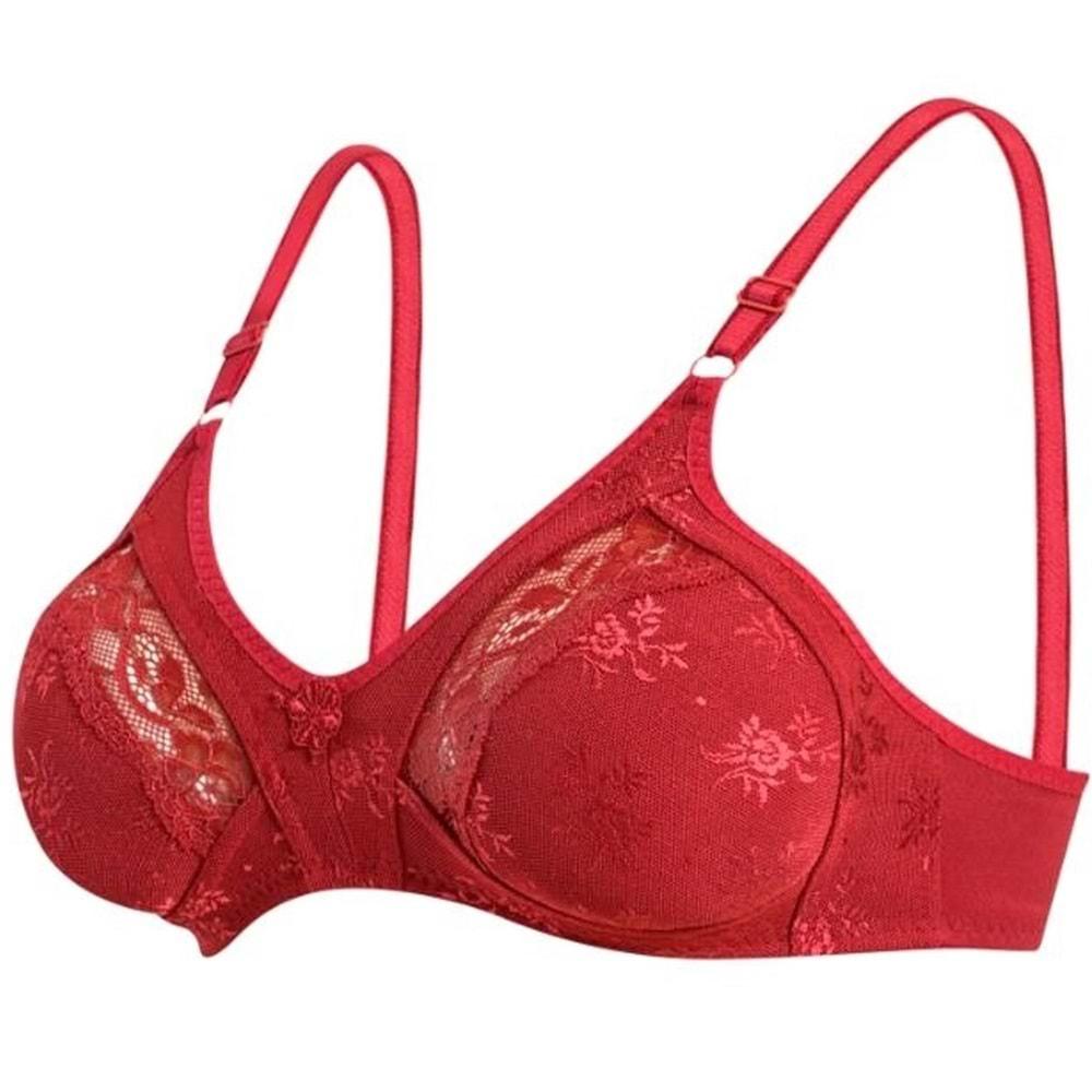 Ebru 1006 Bayan Toparlayıcı Lez Ara Dantel Sütyen - Bordo - 95