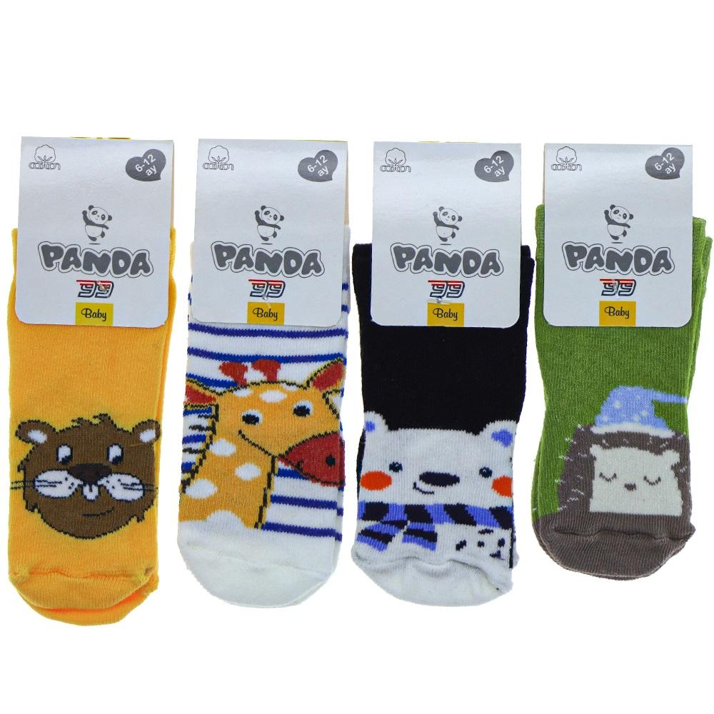 Panda P04 Erkek Bebek Desenli Yıkamalı Soket Çorap