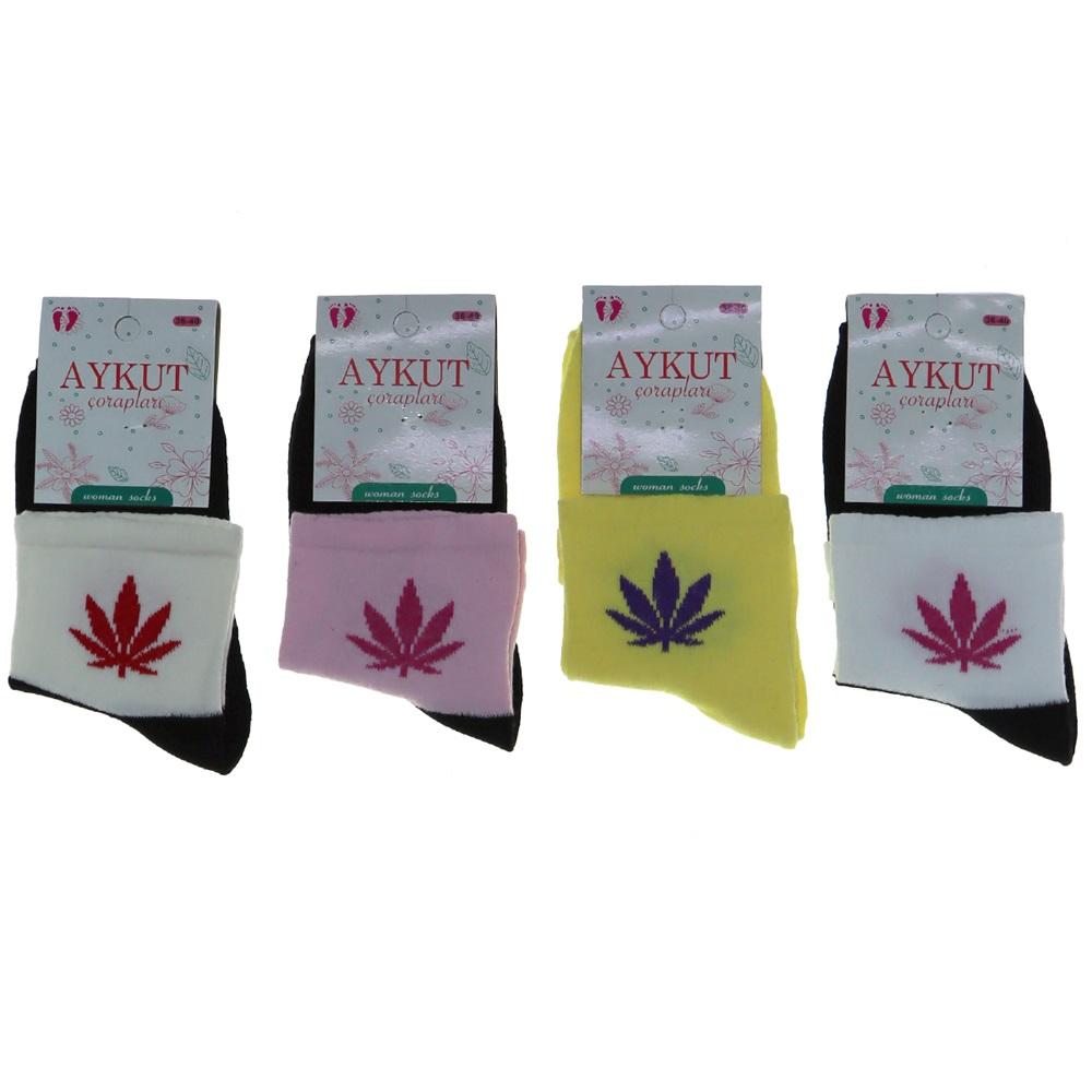 Aykut Bayan Desenli Likralı Tenis Patik Çorap