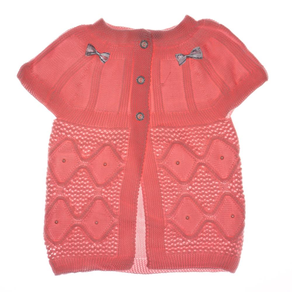 372 Robalı Fiyonklu Triko Yelek 0-5 Yaş