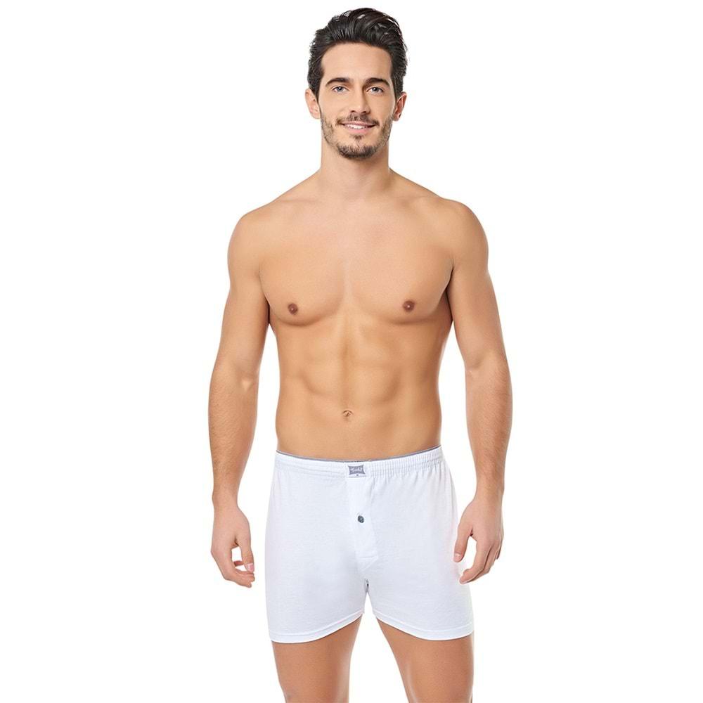 Tutku 0117 Battal Erkek Penye Düz Boxer - Gri - 3XL